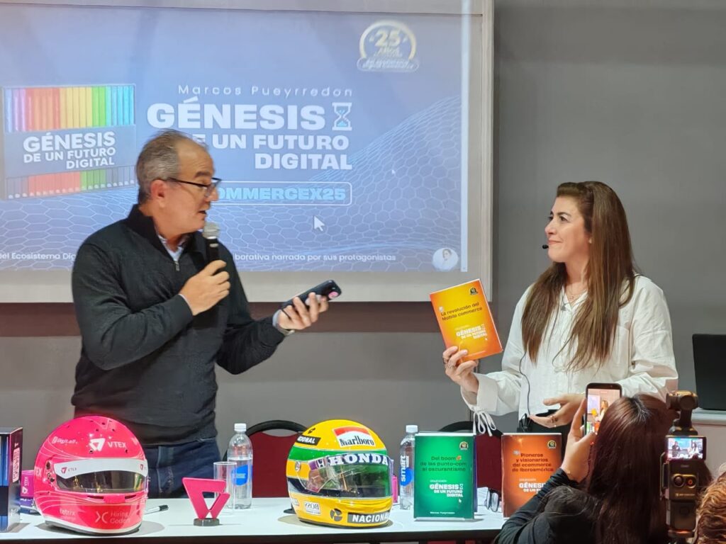 Marcos Pueyrredon y Tanita Miguel en la Feria Internacional del Libro de Buenos Aires 2026.